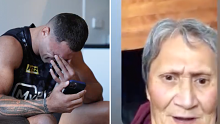 Preston Riki calls his grandmother after being told he will make his NRL debut for the Panthers. 