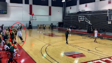 Liz Cambage was struck in the head by a Nigeria player after a clash the previous play.