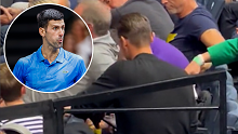 A tennis fan has captured curious footage of Novak Djokovic's team.