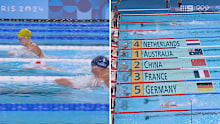 Australia dominated the women's 4x100m medley, clocking the fastest time across both heats.