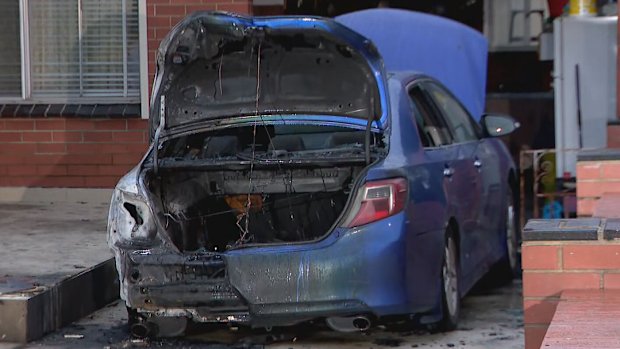 Two cars have burst into flames and shots have reportedly been fired in Melbourne's north this morning.