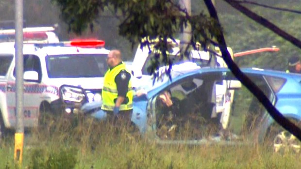 Two people have died in a crash near Brisbane.