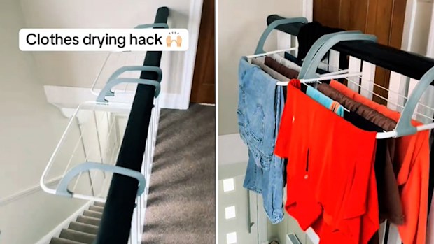 Clothes drying hack for wet weather