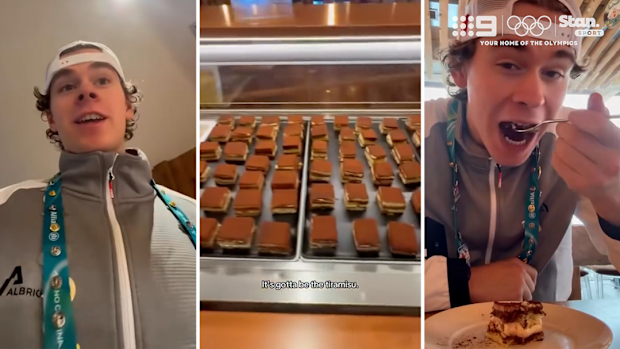 The Winter Olympics viral Tiramisu. Pro snowboarder Jonas Hasler posted about the dessert.