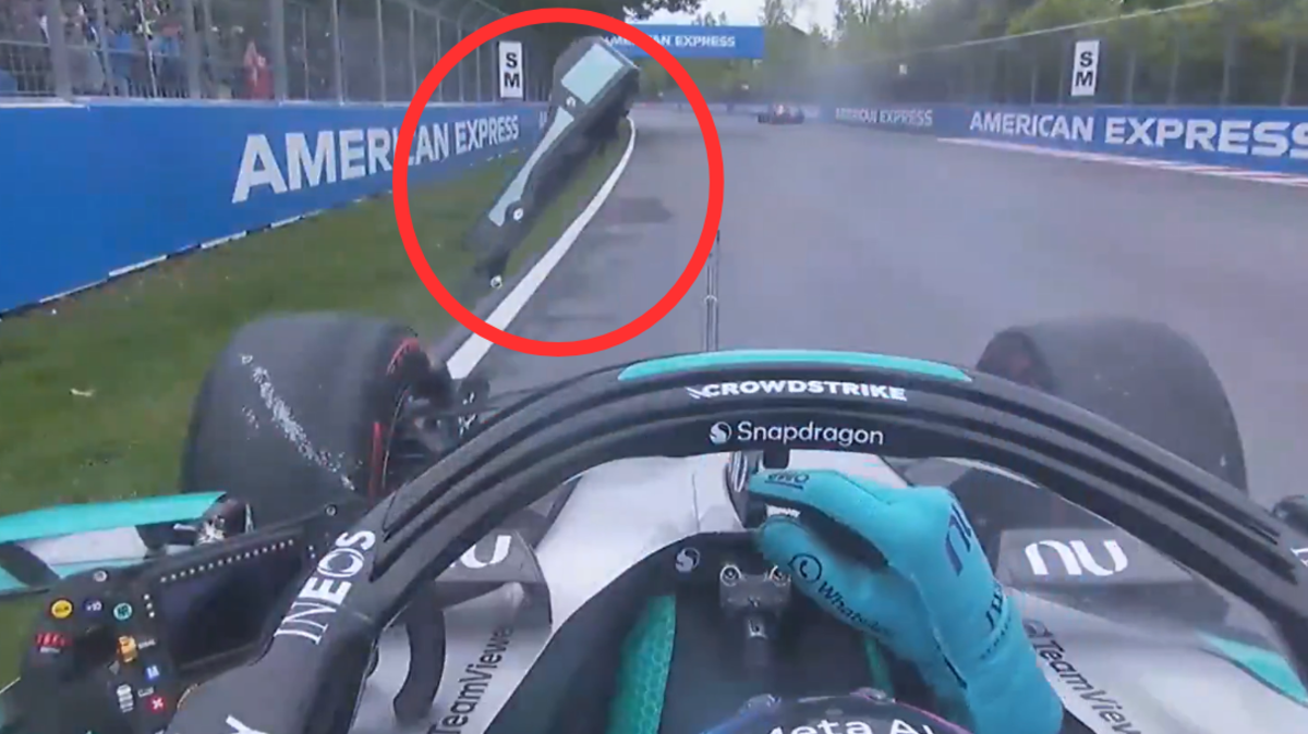 Furious F1 driver fined for launching car part onto track