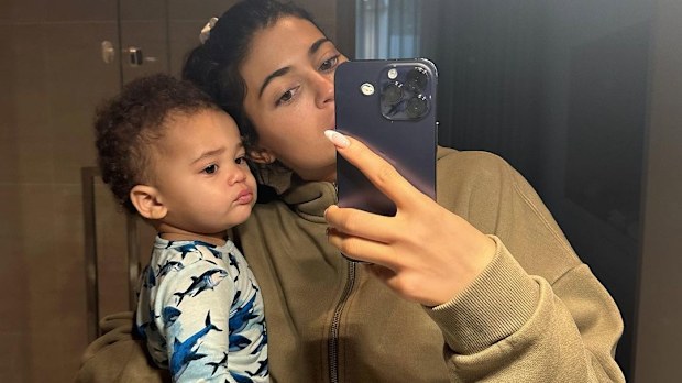 Kylie Jenner with son Aire
