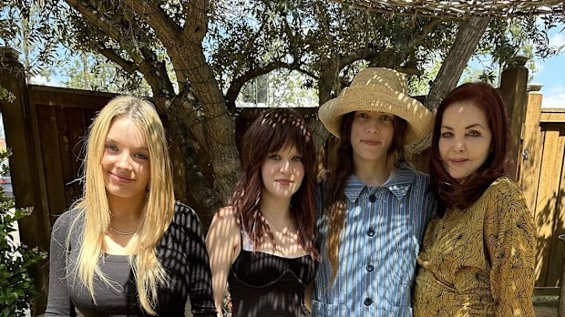 Priscilla Presley with granddaughters Riley Keough, Finely and Harper Lockwood