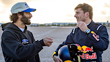 Daniel Ricciardo reunited with former teammate Max Verstappen to celebrate 100 years of Ford cars.