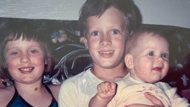 Claire, Aaron and Sylvia Jeffreys (L-R) childhood photo