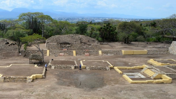 The archaeological site in Tehuacan, Puebla state, Mexico, where archaeologist have identified the first known temple to the Flayed Lord, a pre-Hispanic fertility god depicted as a skinned human corpse.