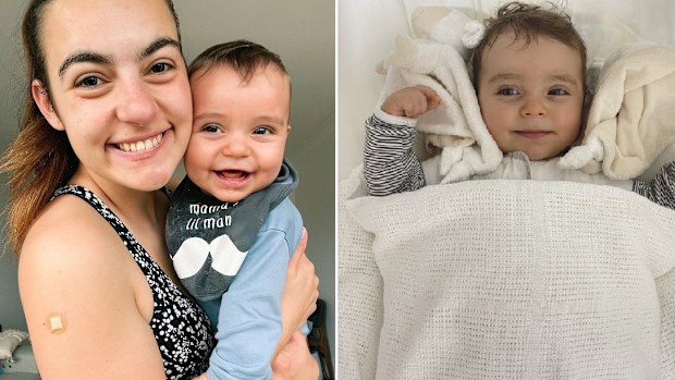 Nikolina Kharoufeh and son Noah. 