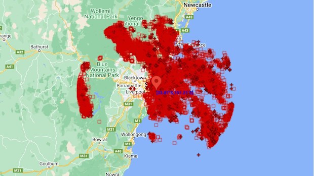 Over 22,000 lightning strikes and a waterspout were detected during last night's storm in Sydney, according to Weatherzone.