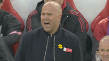 Arne Slot on the sidelines.