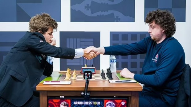 American chess prodigy Hans Niemann (right) denied using sex toys to cheat.
