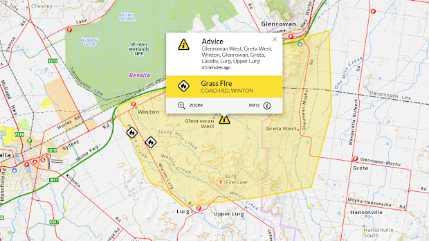 The updated warning for the Winton grassfire. (Emergency Victoria)
