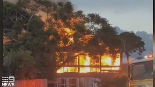 Smoke could be seen billowing from the roof. 