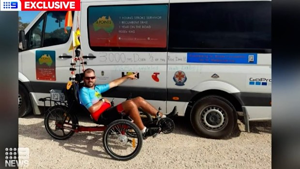 Quick was cycling between the four furthest points of Australia to raise awareness for strokes. 