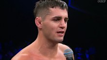 Issac Hardman speaks after his loss to Michael Zerafa.