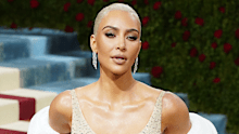 Kim Kardashian wearing Marilyn Monroe's 'Happy Birthday, Mr President' dress to the Met Gala 2022.