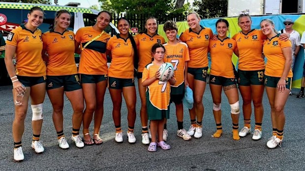 Austin Applebee enjoying the action at the Perth Sevens.