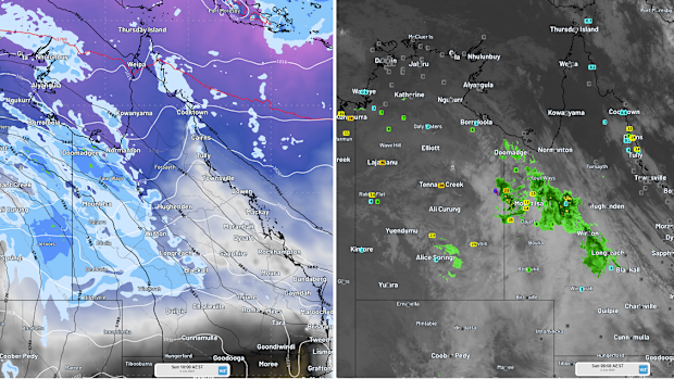 The upper level trough is extending from the tropics down into Queensland, driving heavy rainfall totals.