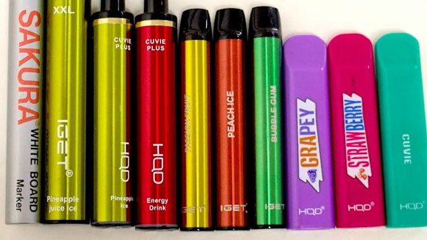 Colourful vapes with fruity flavours are being marketed to kids.