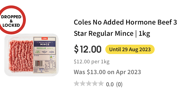 Coles beef mince