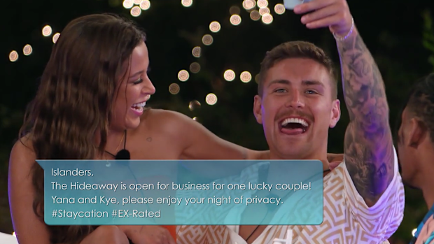 Love Island Australia 2025 Yana and Kye hideaway