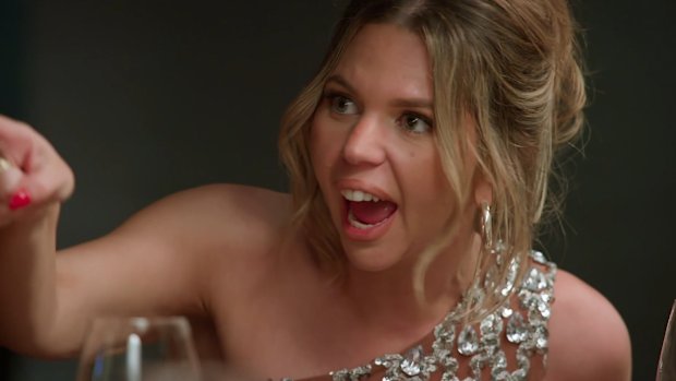 EMBARGO 18/2 9pm MAFS 2026 Bec and Gia feud Dinner Party 2