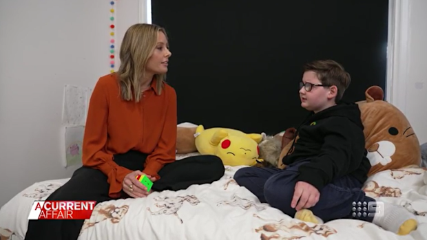 A Current Affair host Ally Langdon and 10-year-old Max. 
