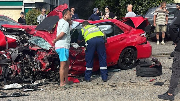 A man has died following a multi-vehicle crash in Sydney's south-west this morning.