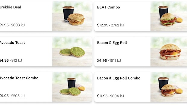 KFC's breakfast menu currently being trialled at Sydney Airport.
