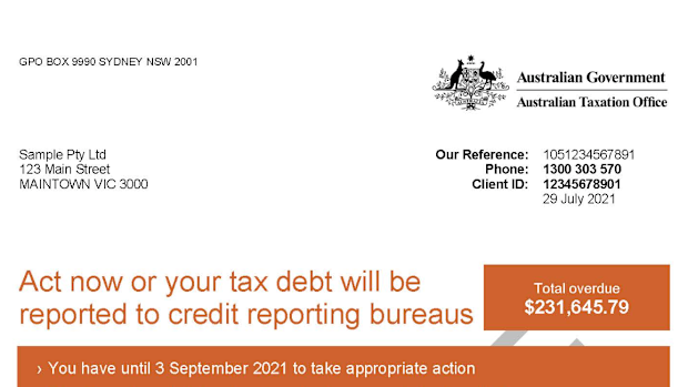 Tax debt ATO letter