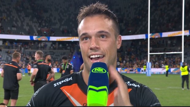 Luke Brooks was rapt with the Tigers win.