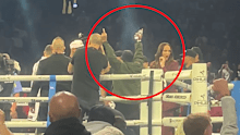 Khoder Nasser, manager of Sonny Bill Williams, lets his feelings known after Paul Gallen was announced the winner.