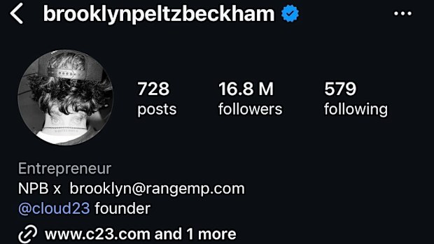 Brooklyn Peltz Beckham changes social media profile