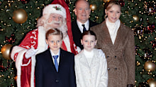 Prince Albert II and Princess Charlene with their children Prince Jacques and Princess Gabriella at the Place du Casino on Saturday November 29, 2025.