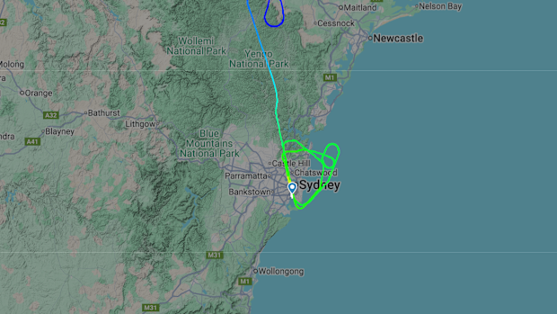 Flight VA16 landed in Sydney after taking off from Brisbane about 7.44am