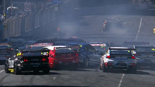The Surfers Paradise Street Circuit became jammed when drivers crashed in Race 32.