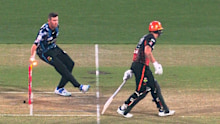 Finn Allen is falsely dismissed by Jamie Overton.