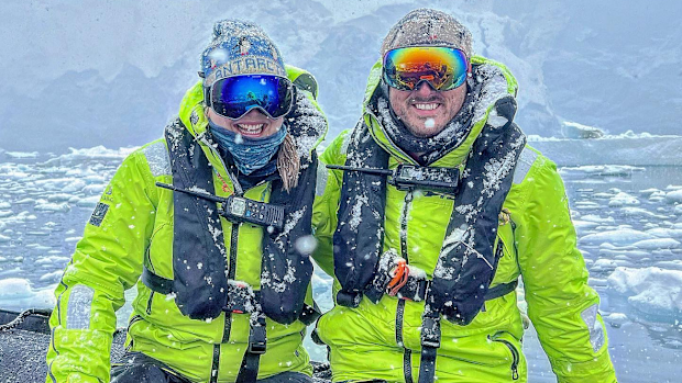 Emily Cunningham spent six months in Antarctica with her partner Daniel Moore, another marine biologist. 