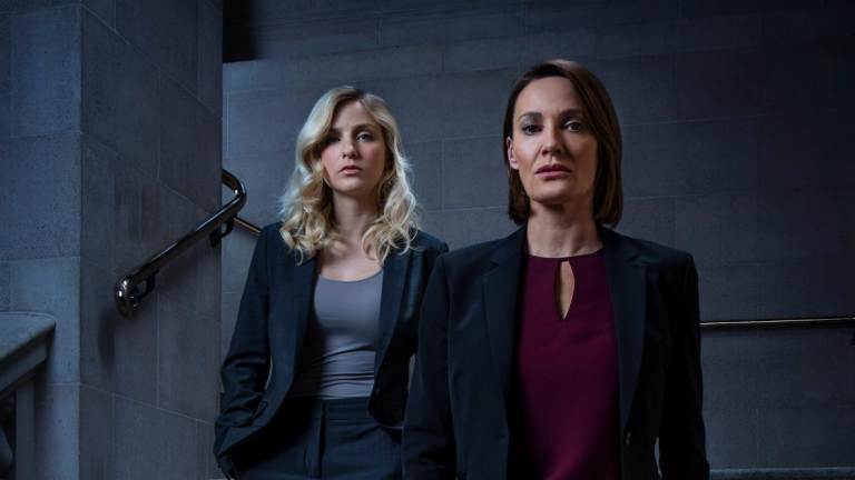 Bancroft with Sarah Parish and Faye Marsay.