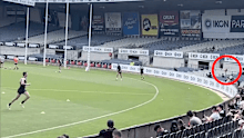 An errant kick at Carlton training.