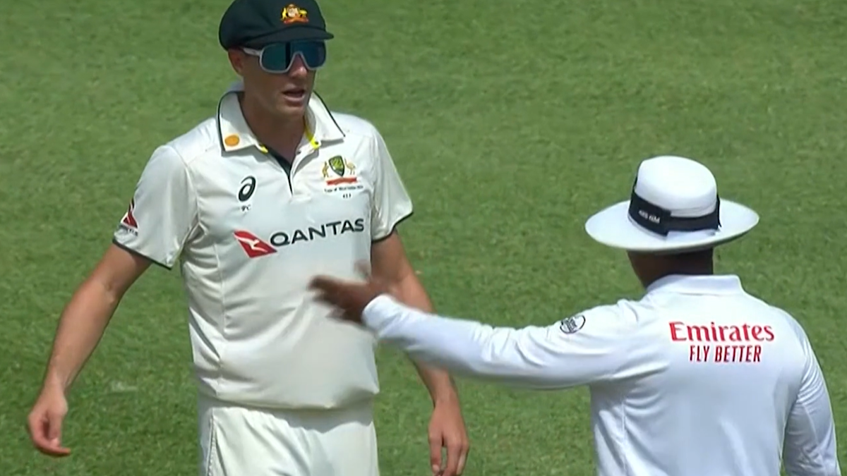Pat Cummins in tense exchange with umpire as West Indies suffer horror collapse