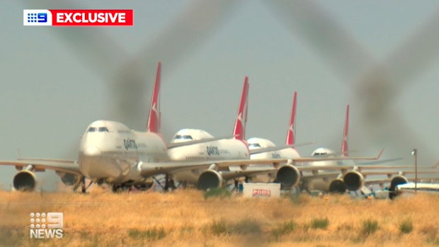 Qantas' last 747 has arrived in the California desert.