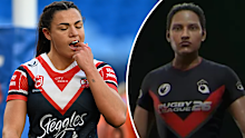 Millie Elliott and her Rugby League 26 character. 