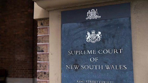 Outside the Supreme Court of New South Wales in Sydney.