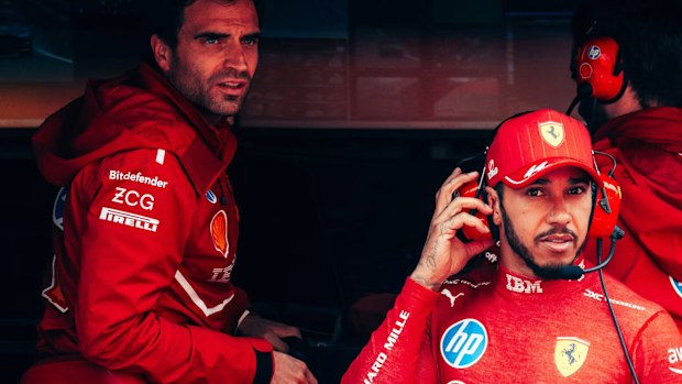 Riccardo Conte served as Lewis Hamilton's engineer for the first half of 2025. 