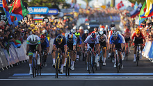 Michael Matthews (left) snags second in the UCI Road World Championships Men's Elite Road Race in Wollongong.