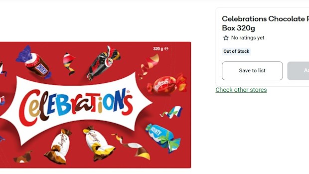 celebration chocolates woolworths